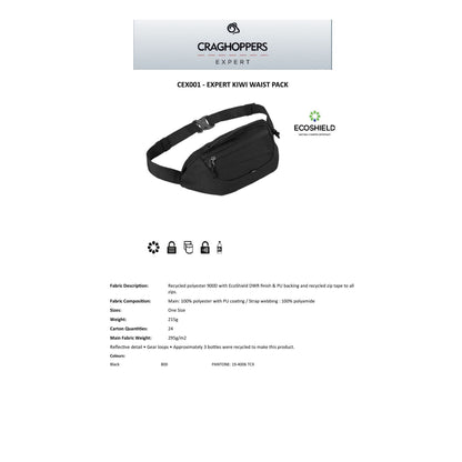 Black - Lifestyle - Craghoppers Expert Kiwi Waist Bag