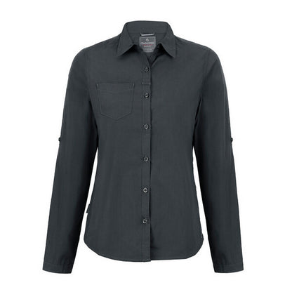 Carbon Grey - Back - Craghoppers Womens-Ladies Expert Kiwi Long-Sleeved Shirt