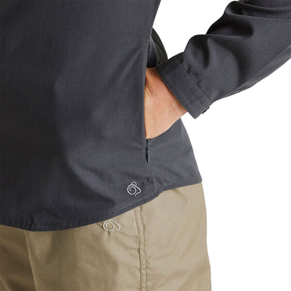 Carbon Grey - Side - Craghoppers Womens-Ladies Expert Kiwi Long-Sleeved Shirt