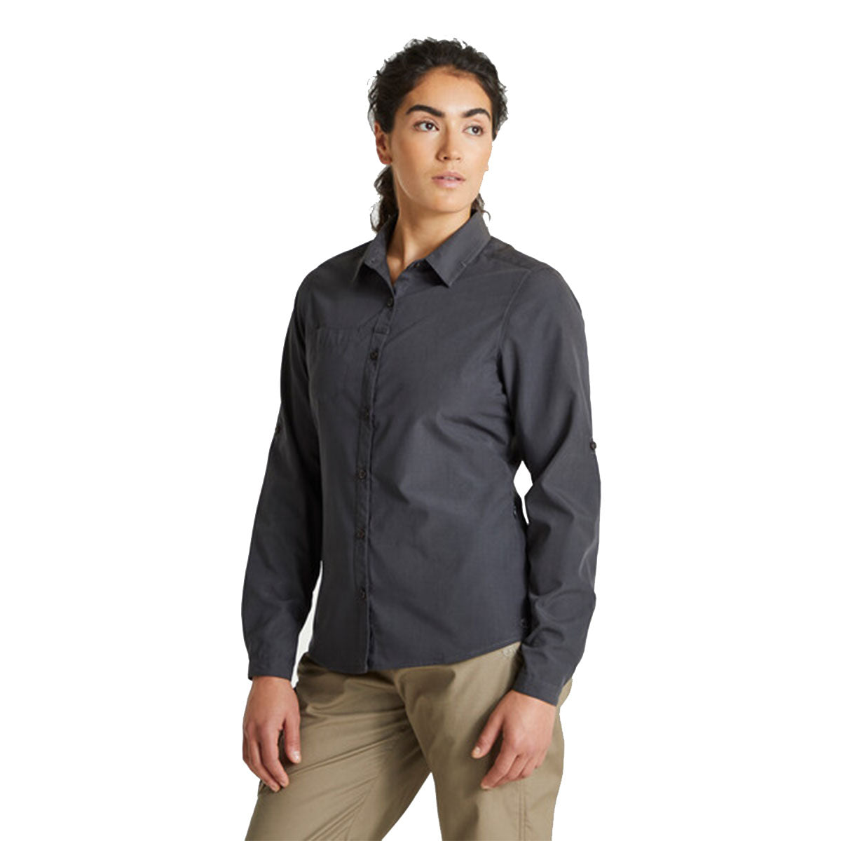 Carbon Grey - Lifestyle - Craghoppers Womens-Ladies Expert Kiwi Long-Sleeved Shirt