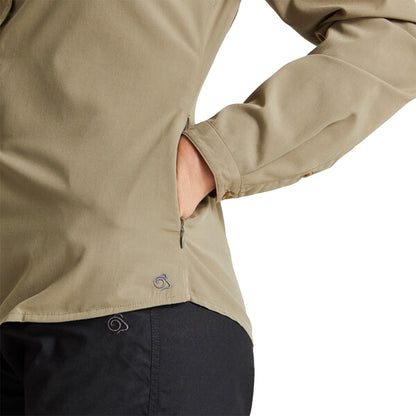 Pebble - Back - Craghoppers Womens-Ladies Expert Kiwi Long-Sleeved Shirt