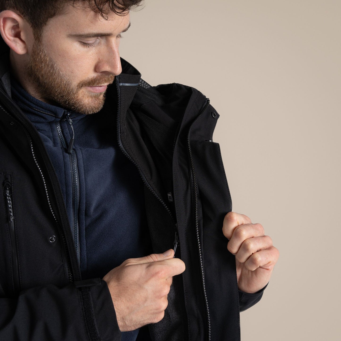 Black - Back - Craghoppers Mens Expert Kiwi Pro Stretch Jacket