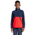 Blue Navy-Sriracha Red - Side - Craghoppers Childrens-Kids Nox Half Zip Fleece Top