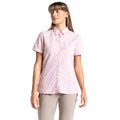 Pink Clay - Side - Craghoppers Womens-Ladies Nosilife Tillia Printed Short-Sleeved Shirt