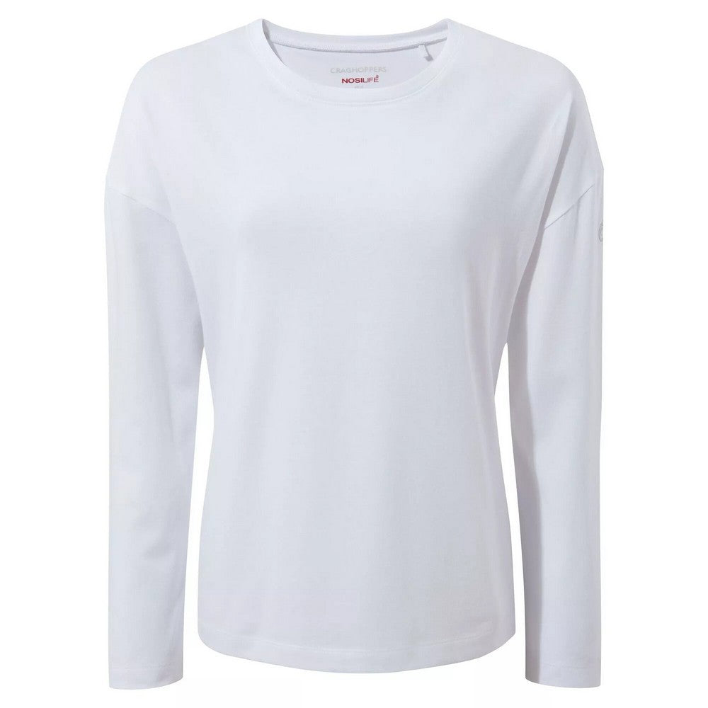 White - Front - Craghoppers Womens-Ladies Nosilife Sami Long-Sleeved T-Shirt