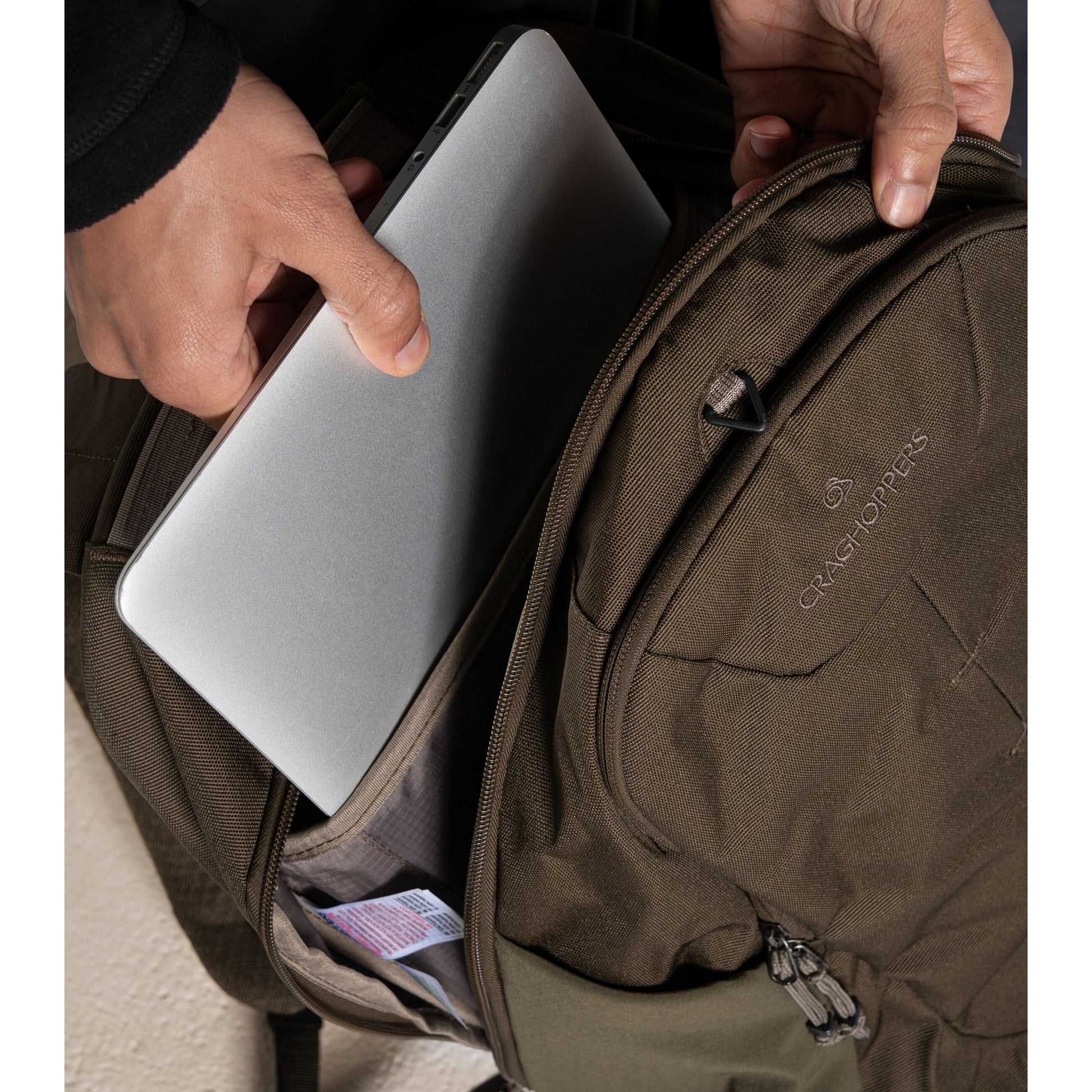 Woodland Green - Close up - Craghoppers Anti-Theft Backpack