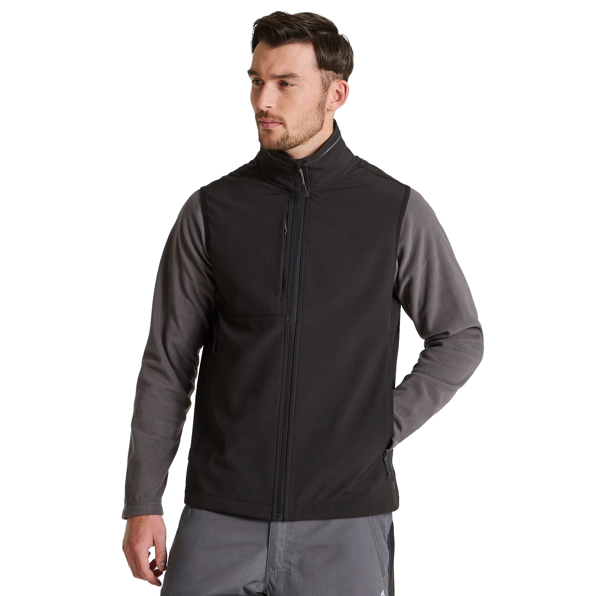 Black - Side - Craghoppers Mens Expert Basecamp Softshell Gilet