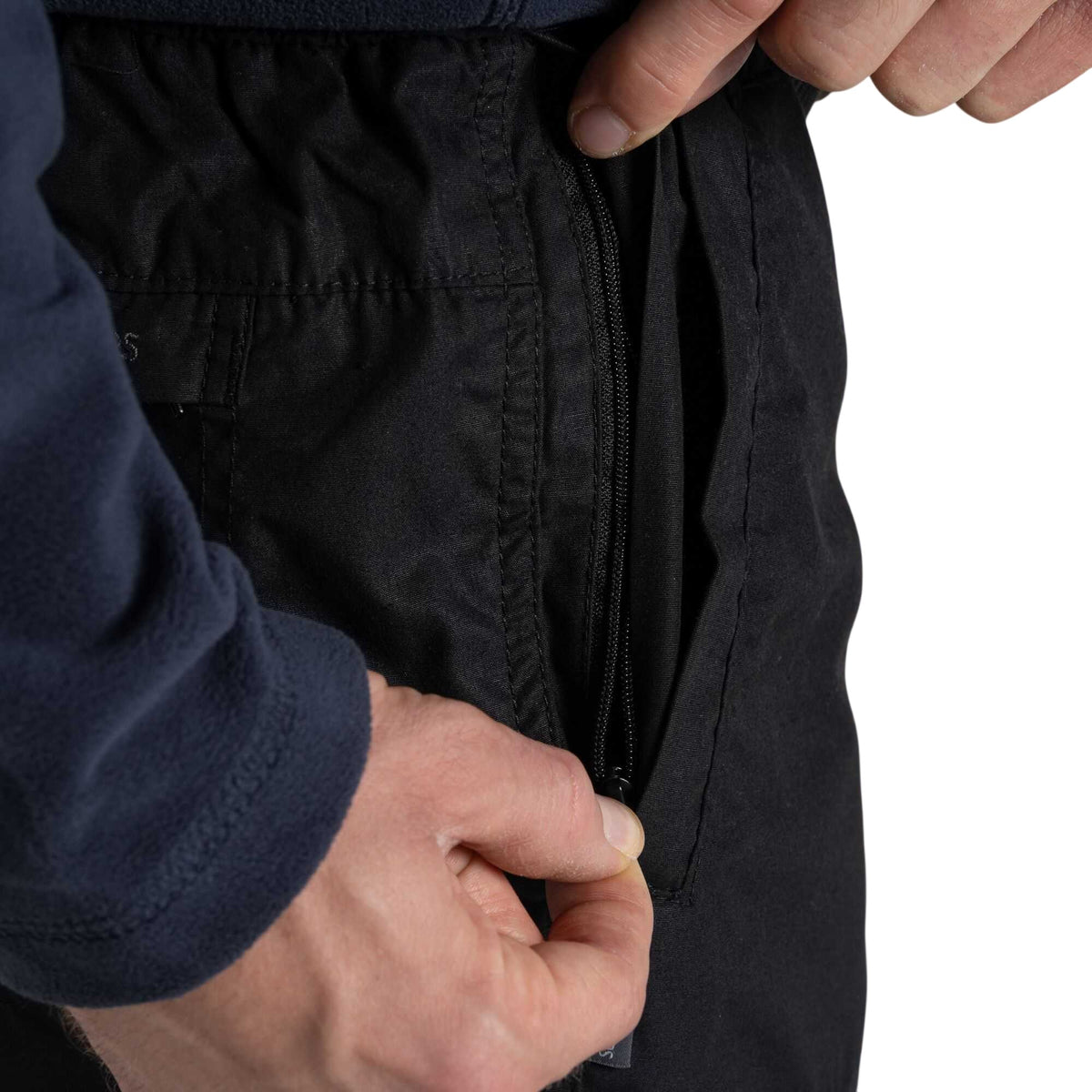 Black - Side - Craghoppers Mens Expert Kiwi Tailored Trousers