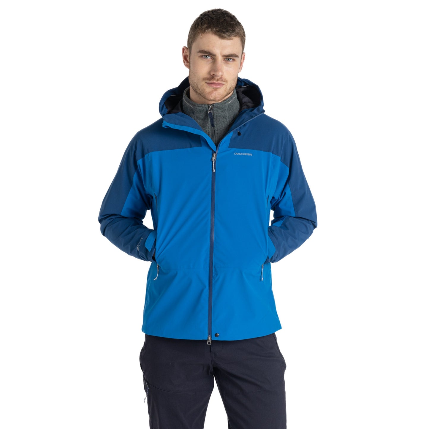 Titan Blue-Dark Titan Blue - Lifestyle - Craghoppers Mens Gryffin Contrast Panel Waterproof Jacket