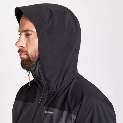 Black-Black Pepper - Side - Craghoppers Mens Gryffin Contrast Panel Waterproof Jacket