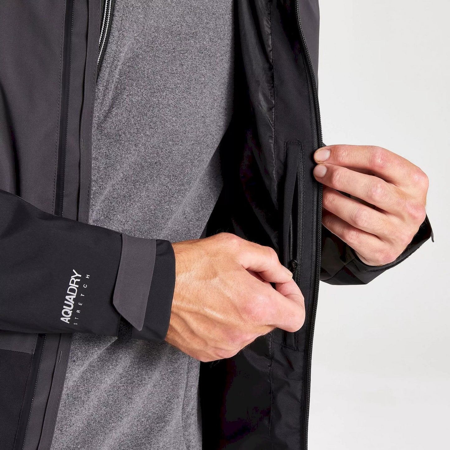 Black-Black Pepper - Lifestyle - Craghoppers Mens Gryffin Contrast Panel Waterproof Jacket