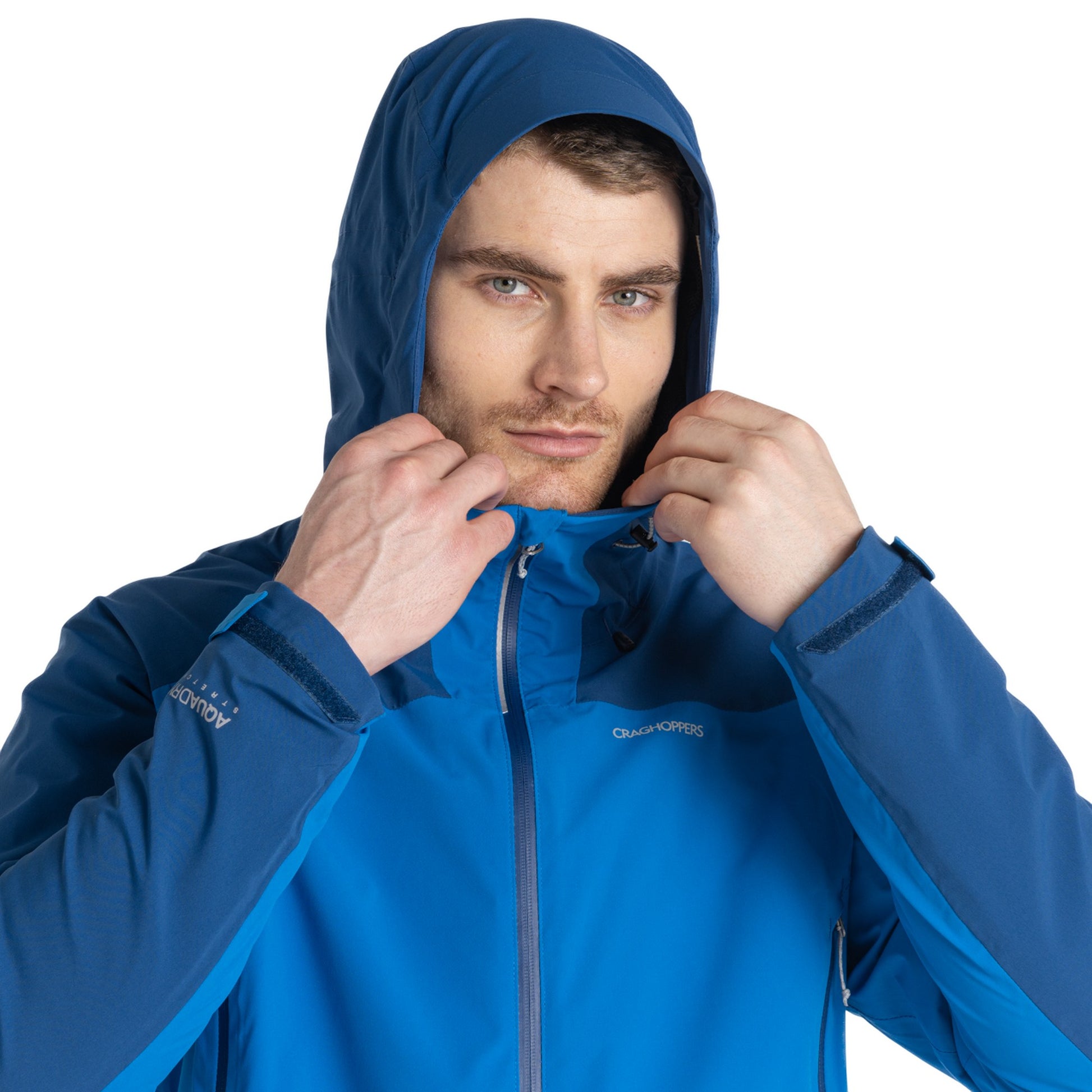 Titan Blue-Dark Titan Blue - Side - Craghoppers Mens Gryffin Contrast Panel Waterproof Jacket