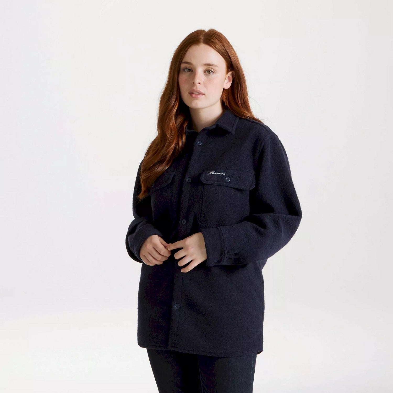 Blue Navy - Close up - Craghoppers Unisex Adult Leroy Long-Sleeved Shirt