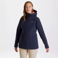 Blue Navy - Pack Shot - Craghoppers Womens-Ladies Caldbeck Waterproof Jacket