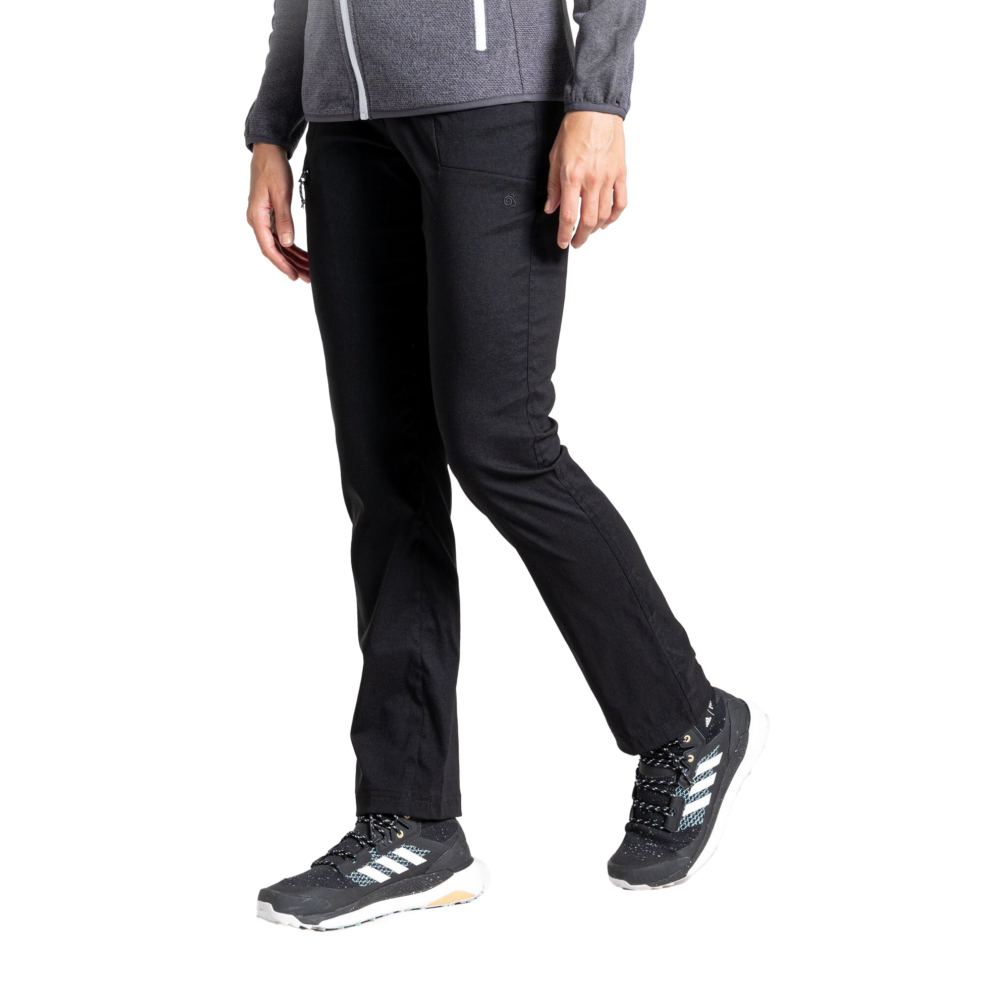 Black - Side - Craghoppers Womens-Ladies Kiwi Pro High Waist Trousers