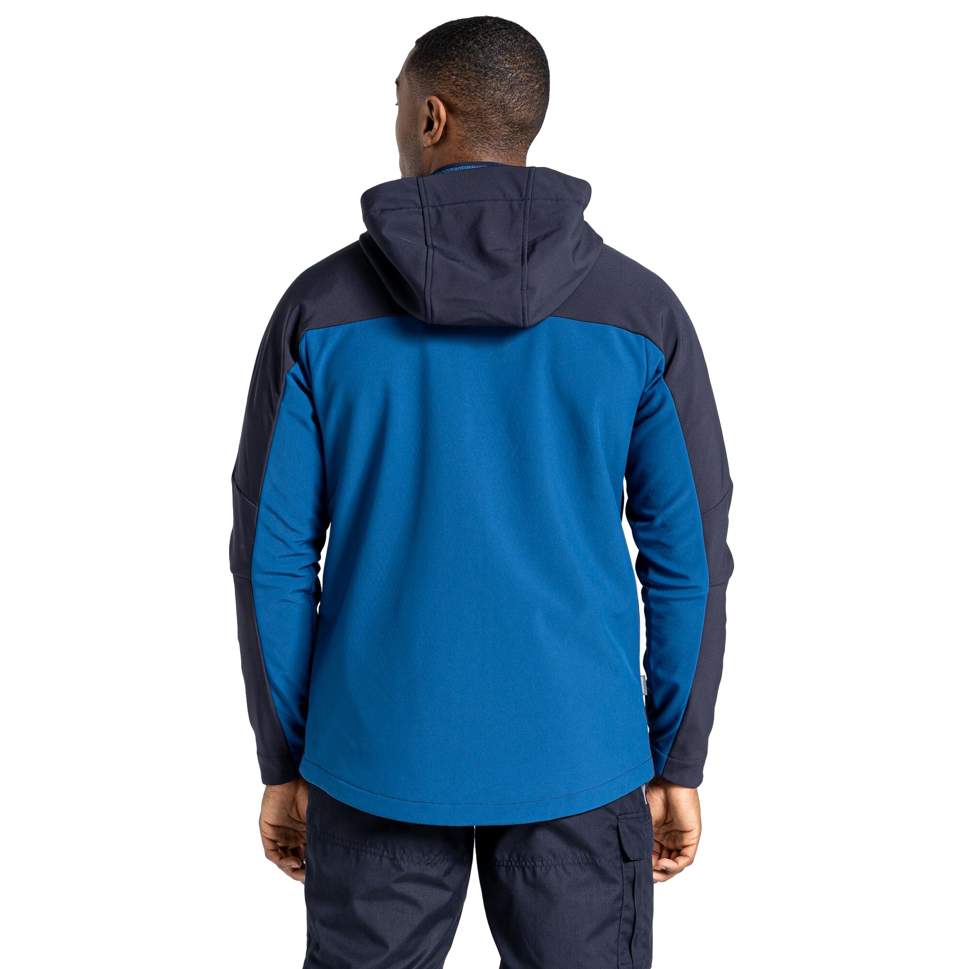 Poseidon Blue-Dark Navy - Back - Craghoppers Mens Expert Active Contrast Hooded Soft Shell Jacket