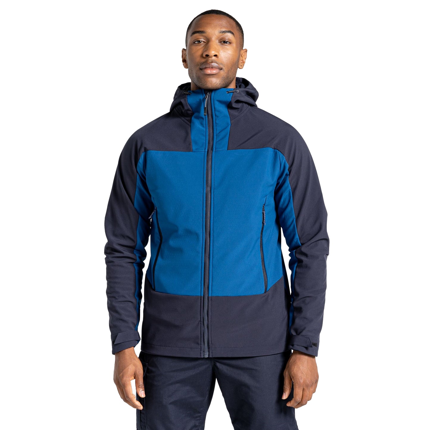 Poseidon Blue-Dark Navy - Side - Craghoppers Mens Expert Active Contrast Hooded Soft Shell Jacket
