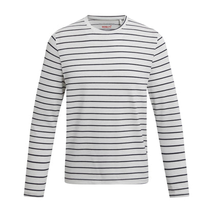 White-Blue Navy - Front - Craghoppers Childrens-Kids Cruz Striped Nosilife Long-Sleeved T-Shirt