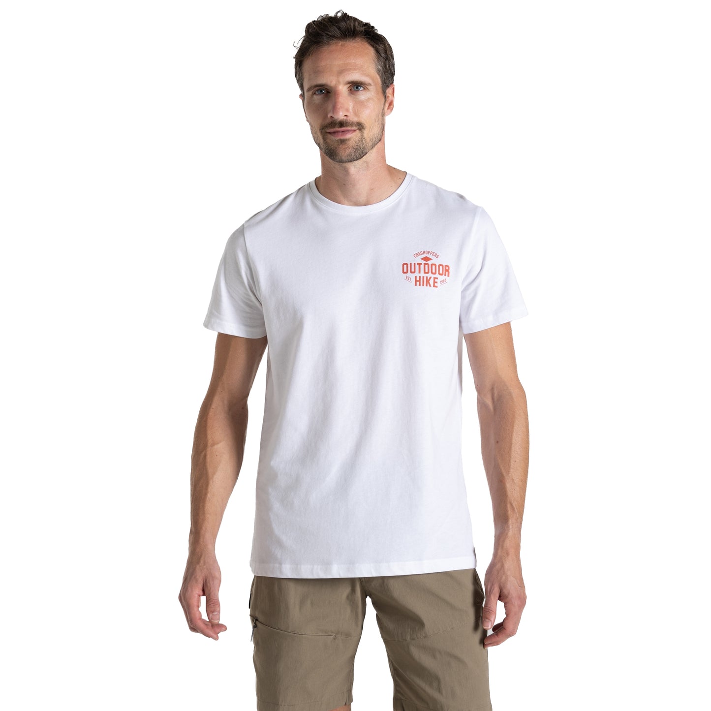 Optic White - Front - Craghoppers Mens Lucent Sunset Short-Sleeved T-Shirt