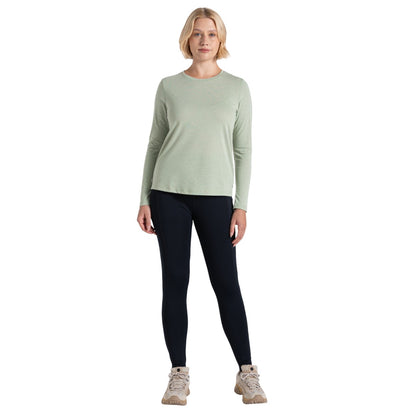 Bud Green Marl - Side - Craghoppers Womens-Ladies Akona Nosilife Long-Sleeved Top