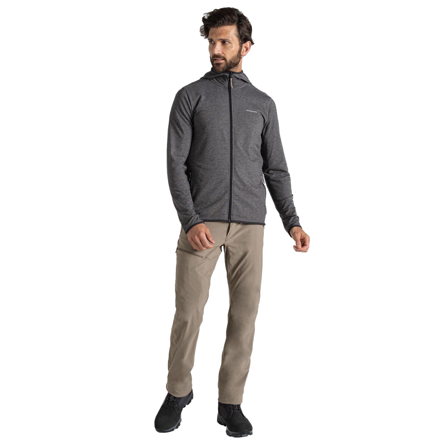 Black Pepper Marl - Lifestyle - Craghoppers Mens Deft Nosilife Full Zip Hoodie