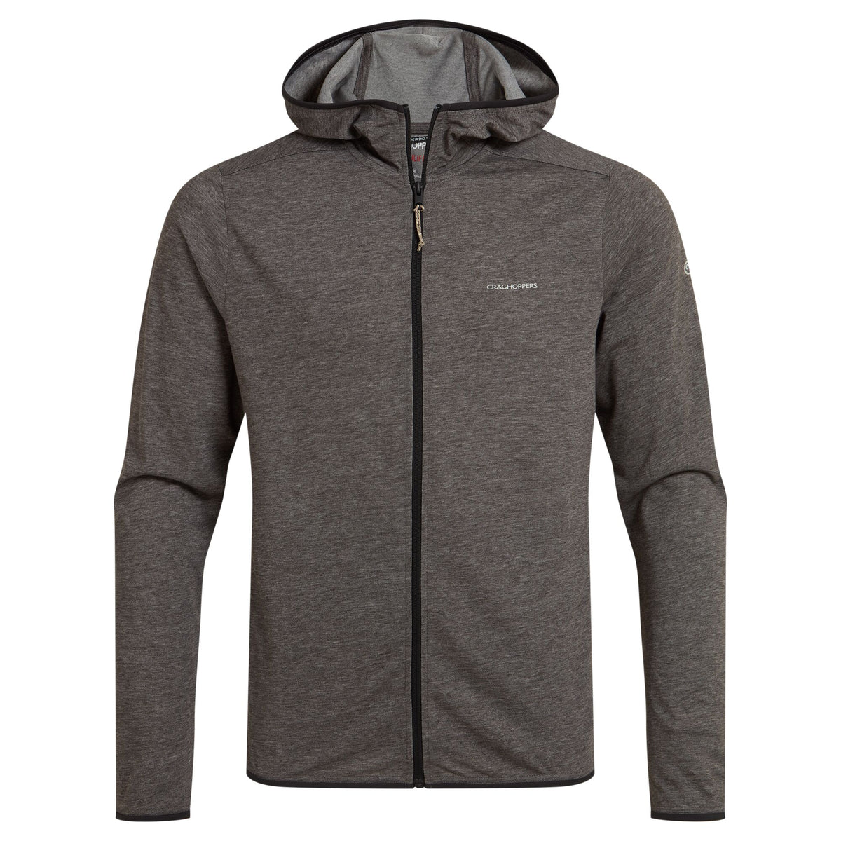 Black Pepper Marl - Front - Craghoppers Mens Deft Nosilife Full Zip Hoodie