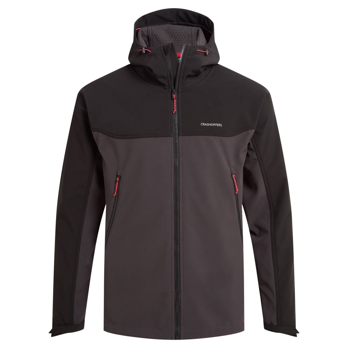 Black-Black Pepper - Front - Craghoppers Mens Seer Hooded Waterproof Jacket