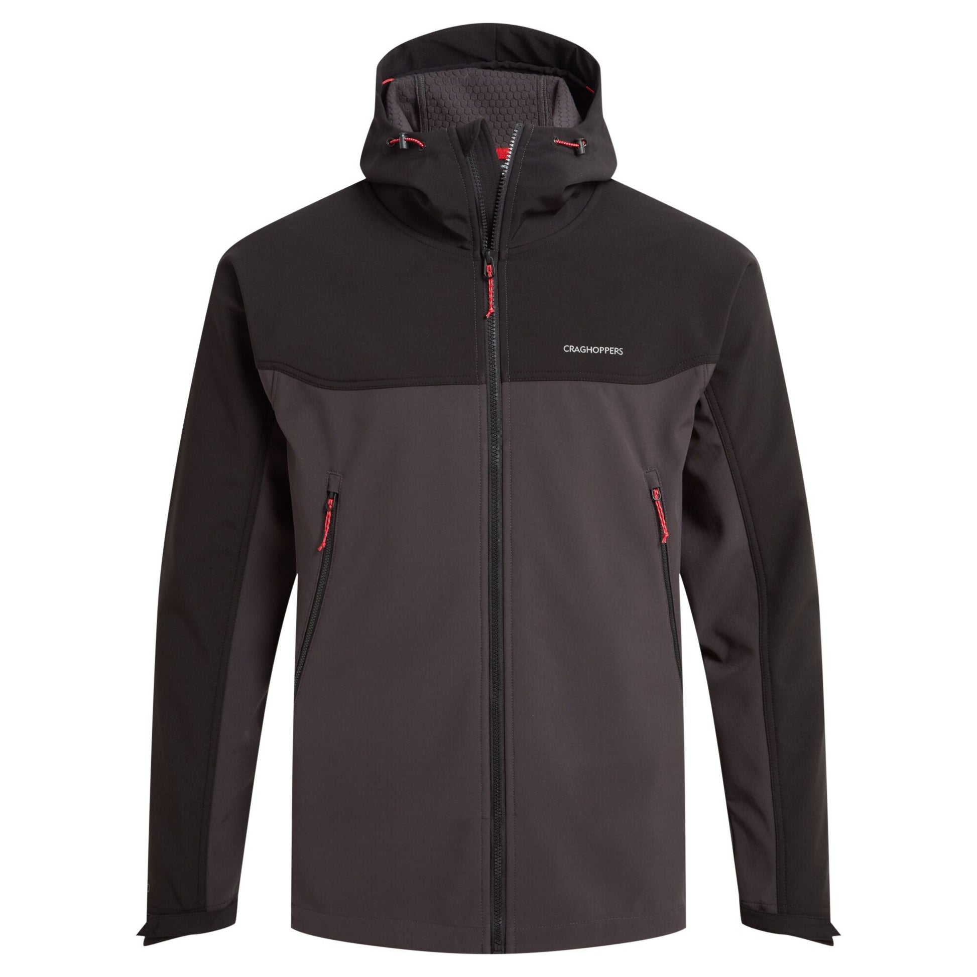 Black-Black Pepper - Front - Craghoppers Mens Seer Hooded Waterproof Jacket
