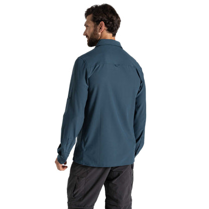 Blue Stone - Back - Craghoppers Mens Nosilife Long-Sleeved Shirt