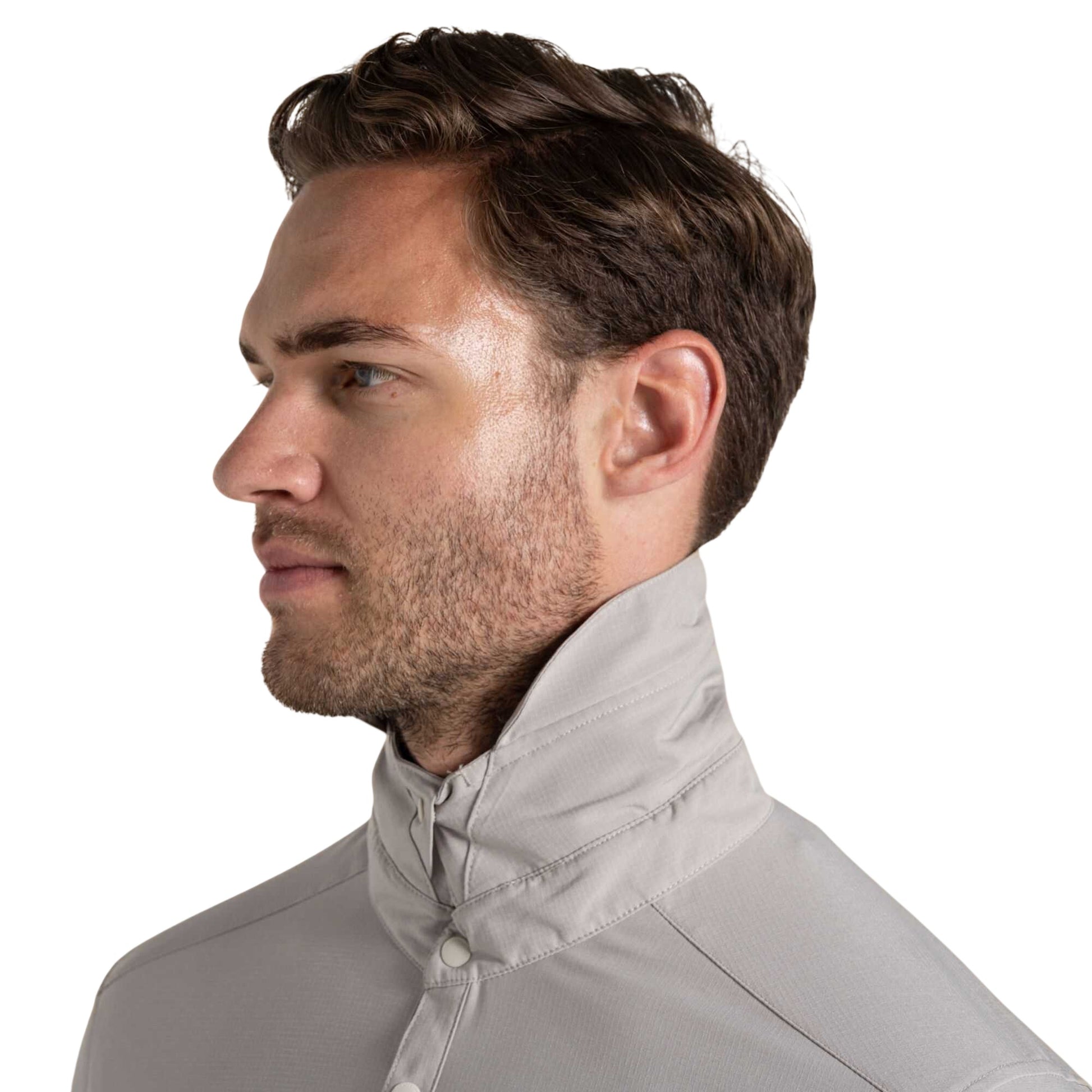 Parchment - Side - Craghoppers Mens Nosilife Long-Sleeved Shirt