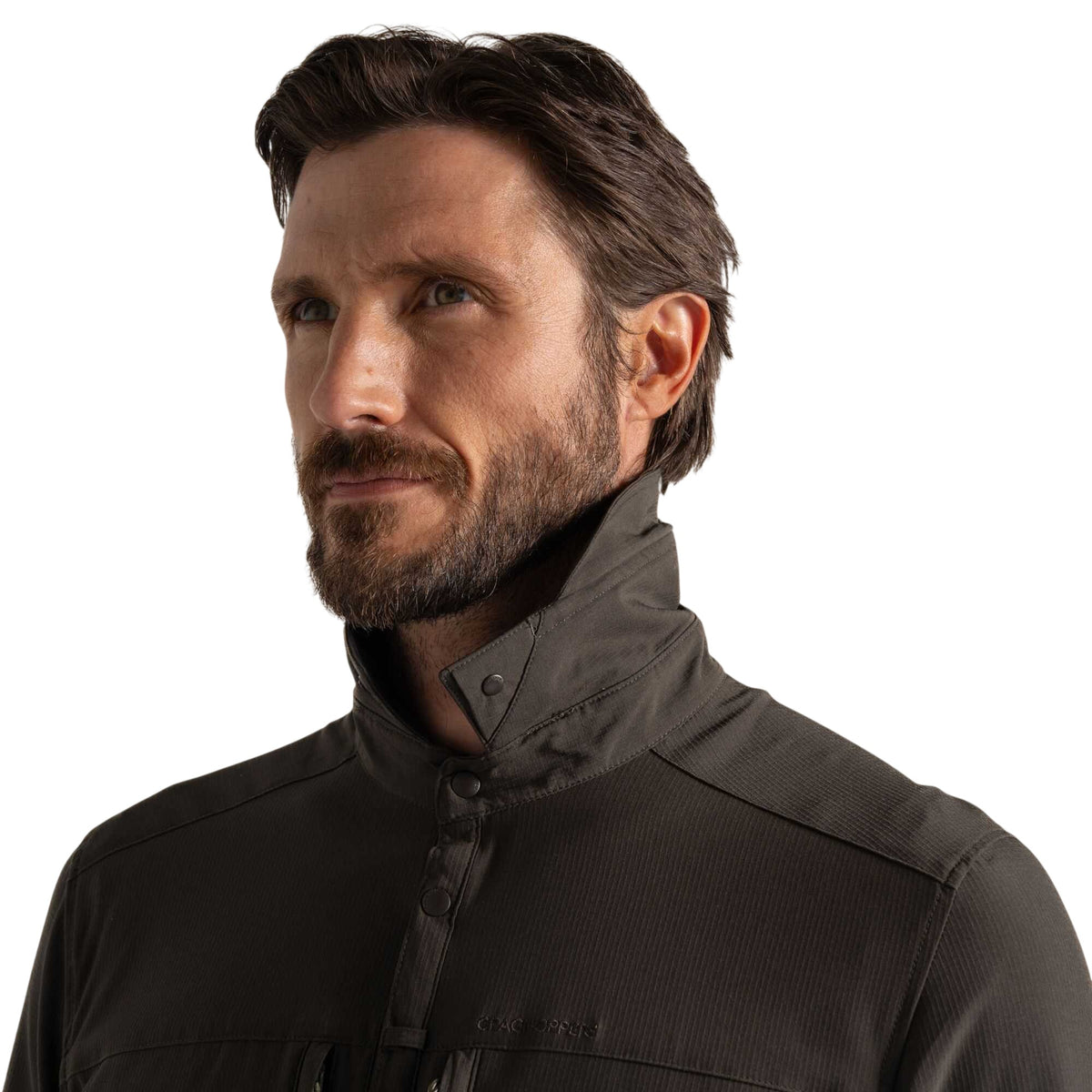 Woodland Green - Side - Craghoppers Mens Nosilife Long-Sleeved Shirt