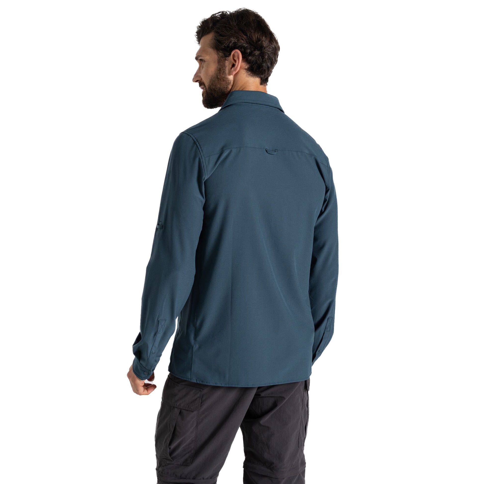Blue Stone - Back - Craghoppers Mens Nosilife Long-Sleeved Shirt