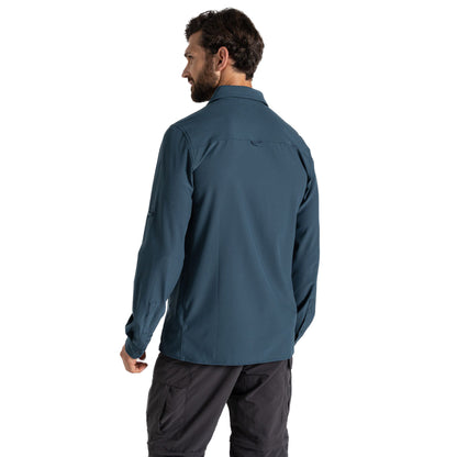 Blue Stone - Back - Craghoppers Mens Nosilife Long-Sleeved Shirt