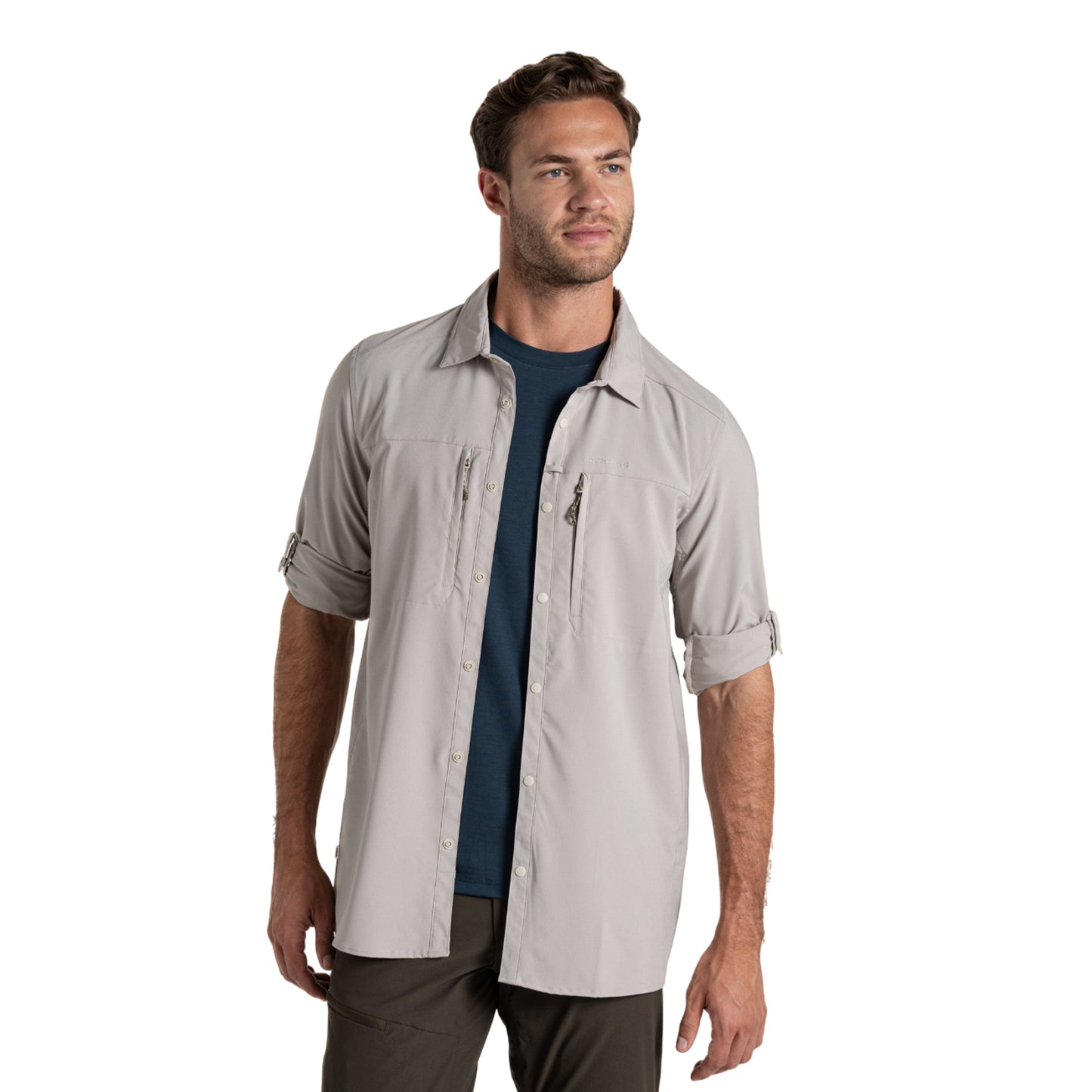 Parchment - Front - Craghoppers Mens Nosilife Long-Sleeved Shirt