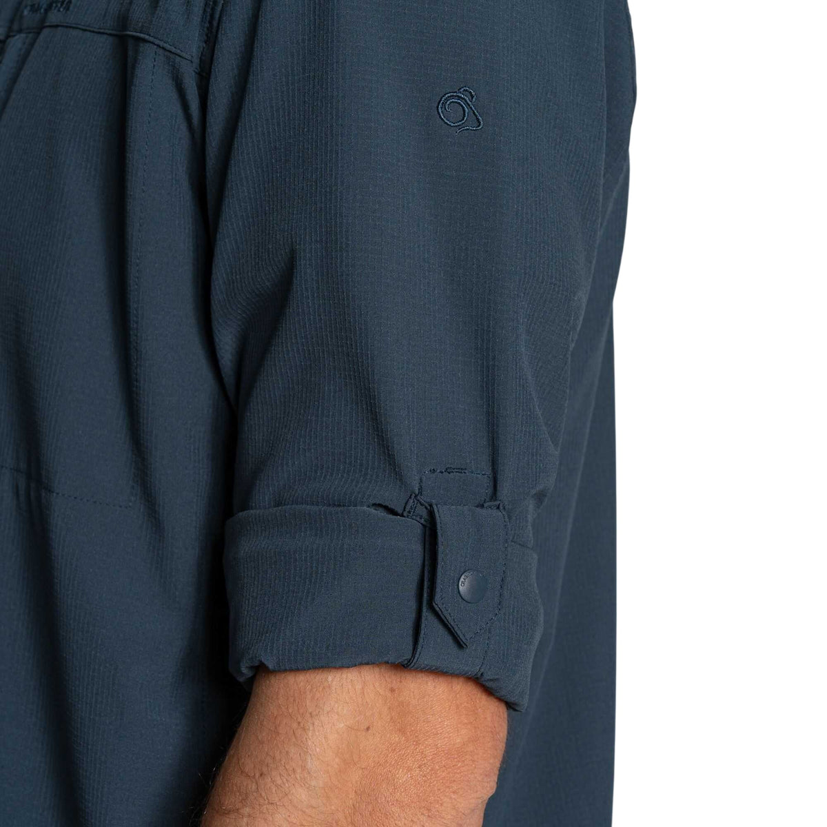 Blue Stone - Close up - Craghoppers Mens Nosilife Long-Sleeved Shirt