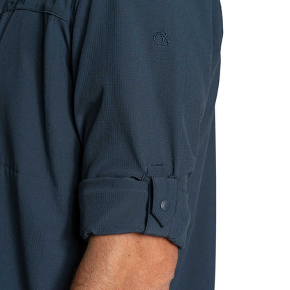 Blue Stone - Close up - Craghoppers Mens Nosilife Long-Sleeved Shirt