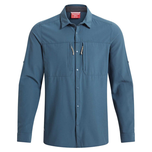 Blue Stone - Front - Craghoppers Mens Nosilife Long-Sleeved Shirt