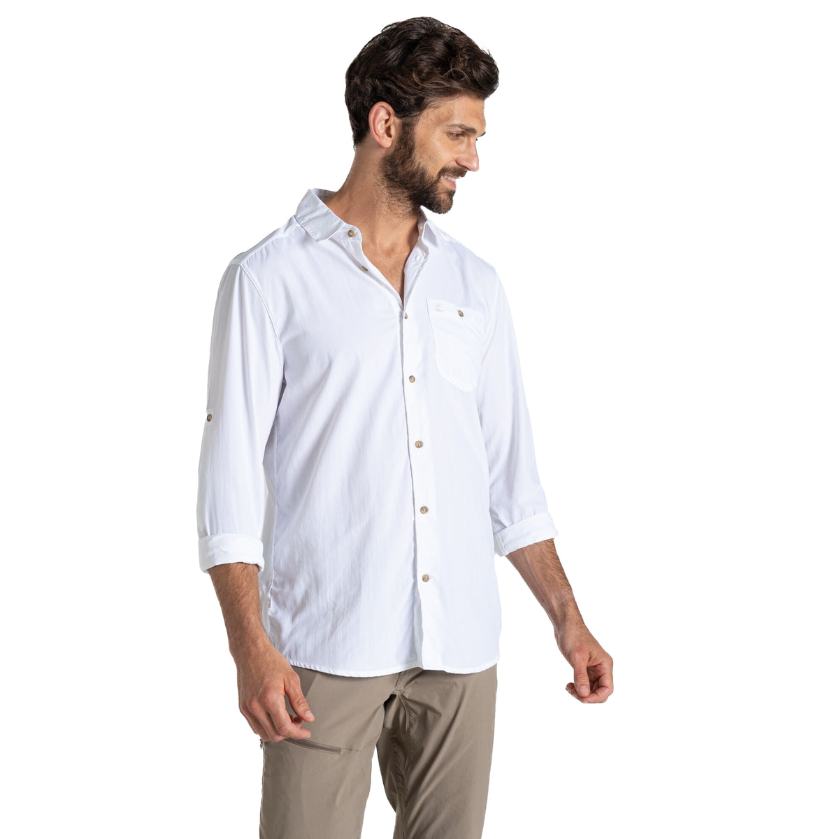 White - Front - Craghoppers Mens Nuoro II Nosilife Shirt