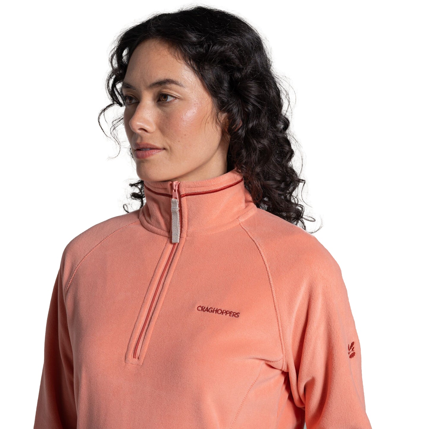 Spiced Apricot - Side - Craghoppers Womens-Ladies Nation Trust Miska Half Zip Fleece Top