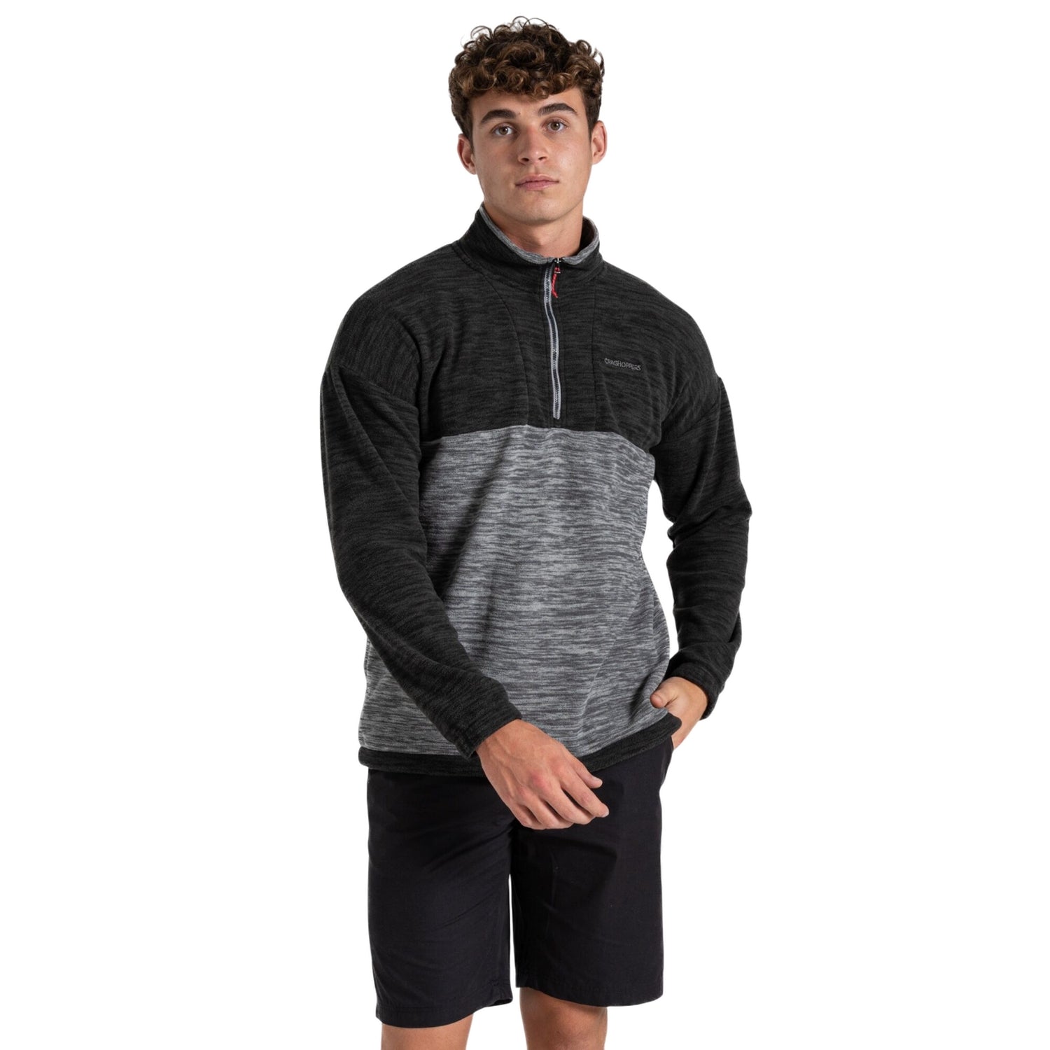 Cloud Grey - Back - Craghoppers Mens Esk Colour Block Melange Half Zip Fleece Top