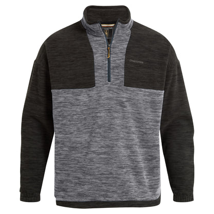 Cloud Grey - Front - Craghoppers Mens Esk Colour Block Melange Half Zip Fleece Top
