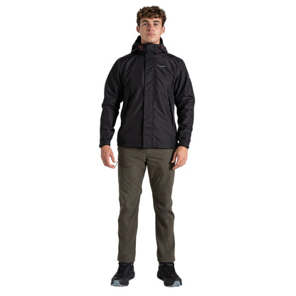 Black - Close up - Craghoppers Mens Ossus Waterproof Jacket