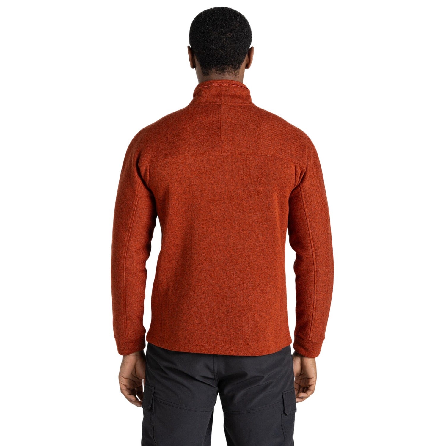 Carnelian-Orange - Back - Craghoppers Mens Torney II Marl Half Zip Fleece Top