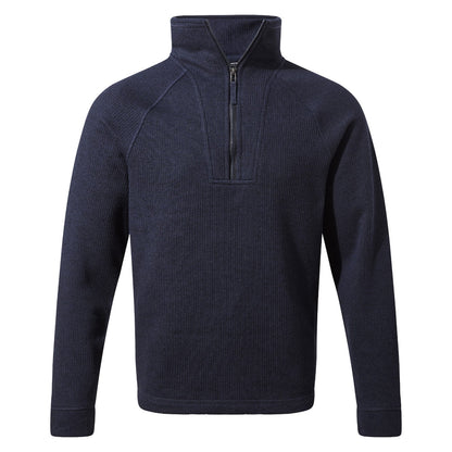 Blue Navy Marl - Front - Craghoppers Mens Wole Quarter Zip Fleece Top