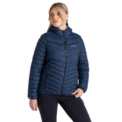 Blue Navy - Side - Craghoppers Womens-Ladies Compresslite VIII Hooded Padded Jacket