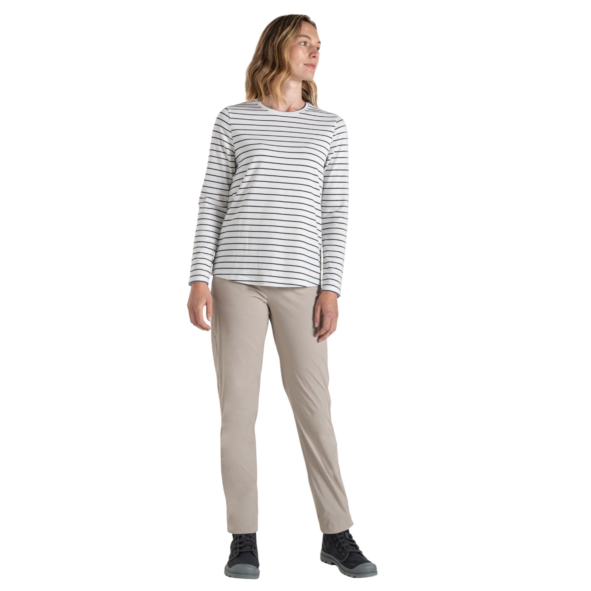 Blue Navy - Lifestyle - Craghoppers Womens-Ladies Akona Stripe Nosilife Long-Sleeved T-Shirt