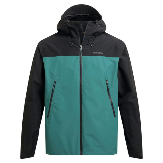 Black-Mosaic Green - Front - Craghoppers Mens Vanth Waterproof Jacket