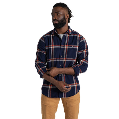 Blue Navy - Side - Craghoppers Mens Gage Long-Sleeved Shirt