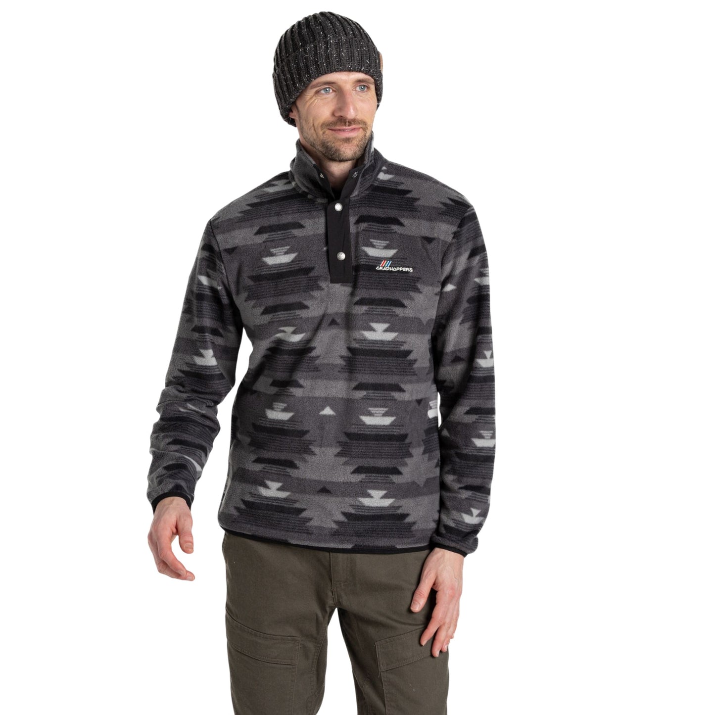Dark Iron - Side - Craghoppers Mens Dewlish Insulated Overhead Fleece Top