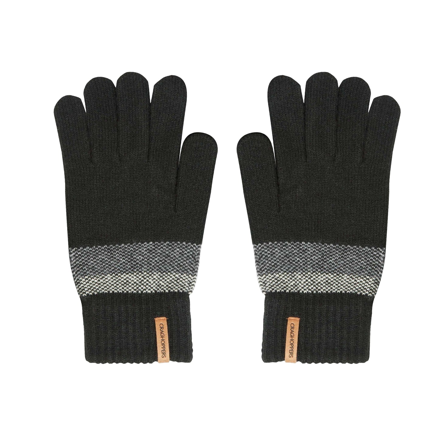 Black - Back - Craghoppers Mens Forster Winter Gloves